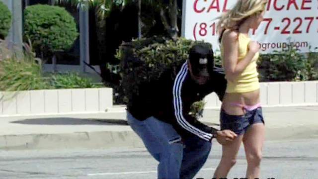 Funny Public - Sweet blonde being upskirted so funny - Hell Porno